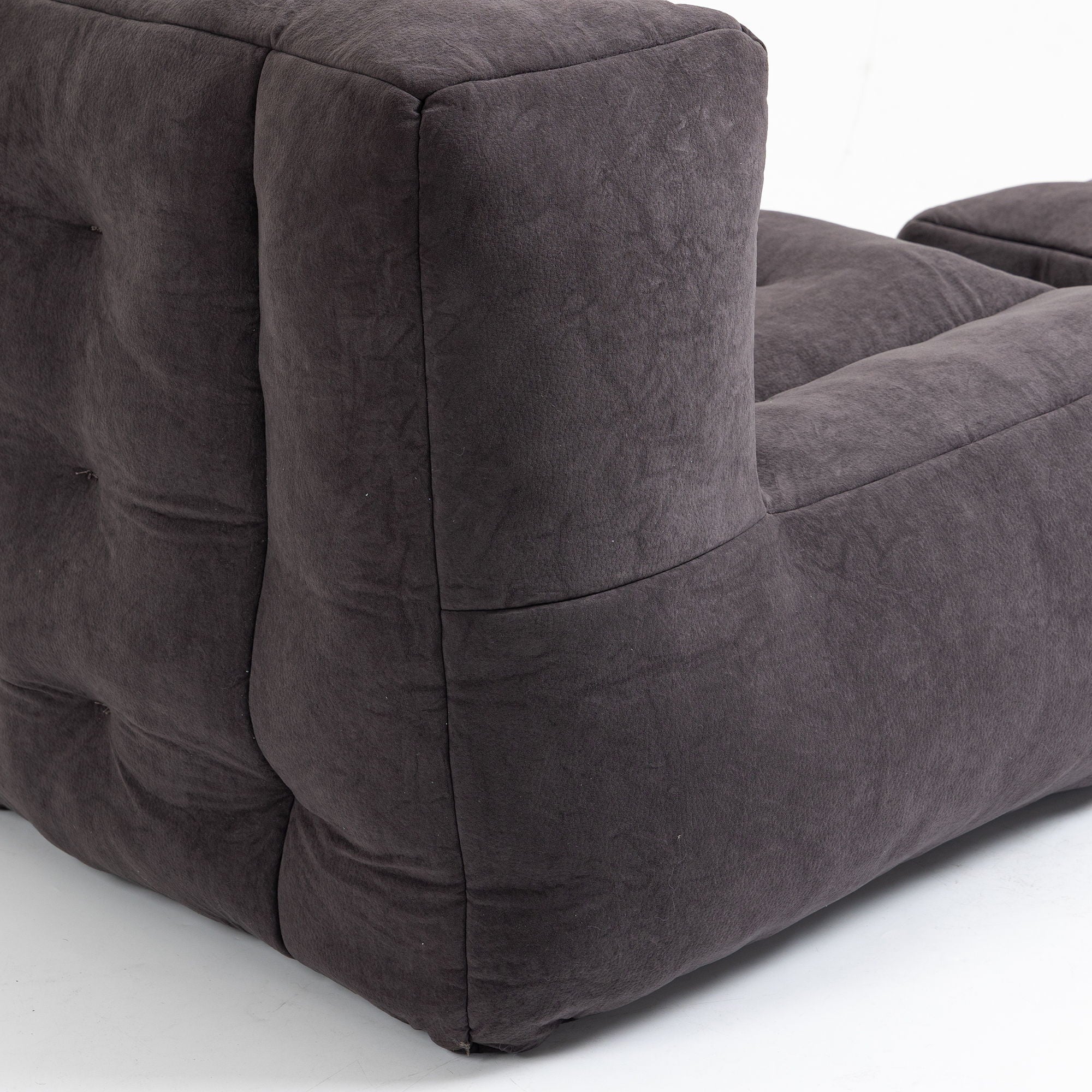 Modern Indoor Fluffy Bean Bag Chair With Memory Foam And Ottoman, Super Soft