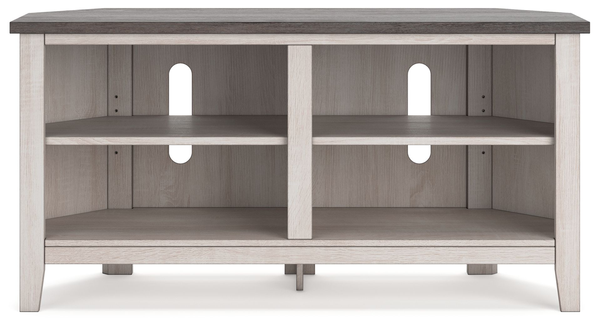 Signature Design by Ashley® Dorrinson - Two-tone - Small Corner TV Stand | Meri Furniture