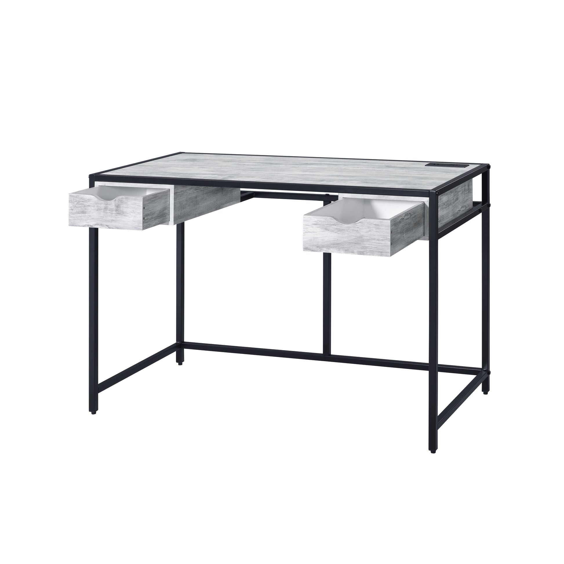 ACME Wearn - Writing Desk - Weathered Gray & Black Finish | Meri Furniture