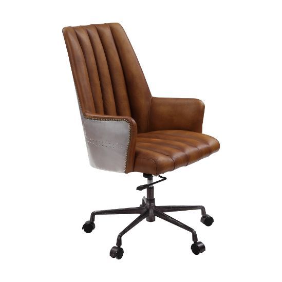 ACME Salvol - Office Chair - Sahara Leather & Aluminum | Meri Furniture