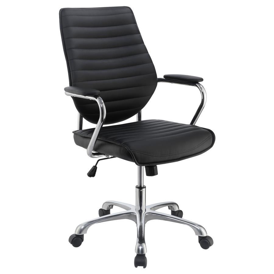 Coaster Fine Furniture Chase - Upholstered Adjustable Home Office Desk Chair - Black | Meri Furniture