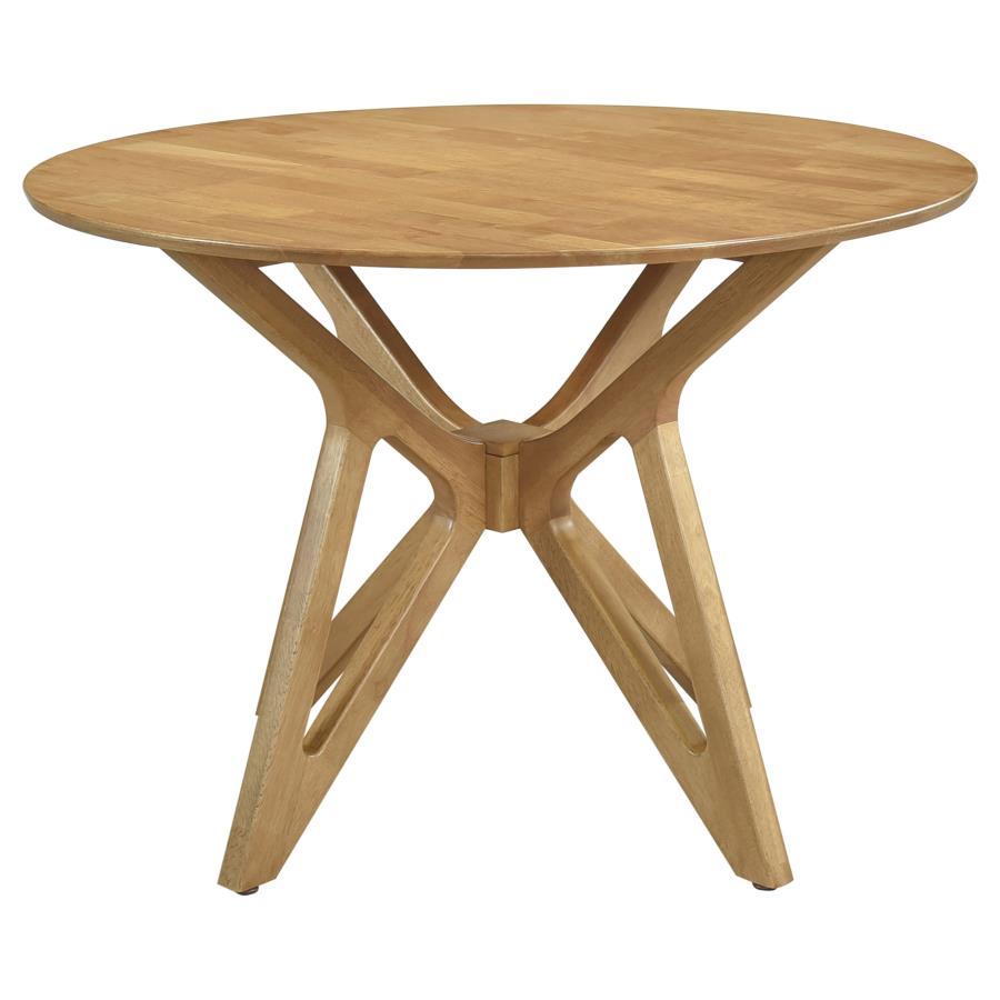 Coaster Fine Furniture Elowen - Round Solid Wood Dining Table - Light Walnut | Meri Furniture