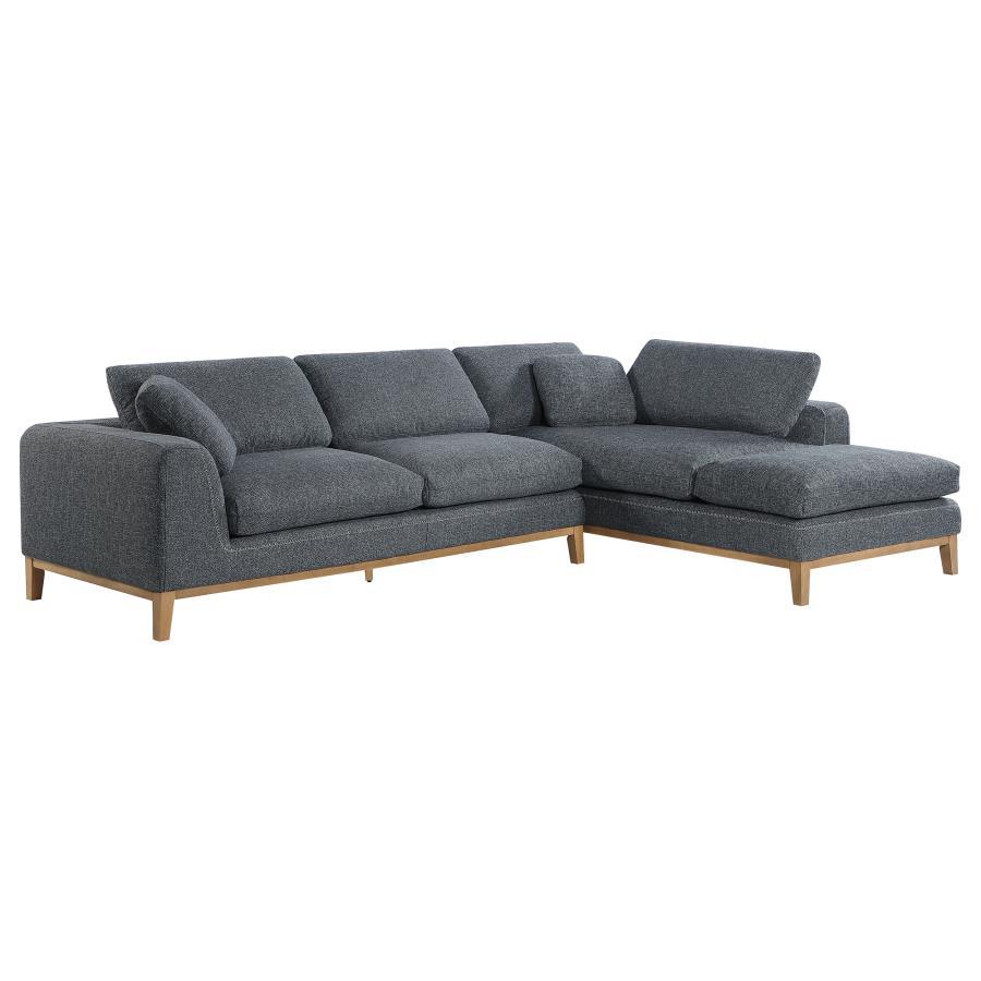 Coaster Fine Furniture Persia - Upholstered Track Arm Sectional Sofa - Gray | Meri Furniture