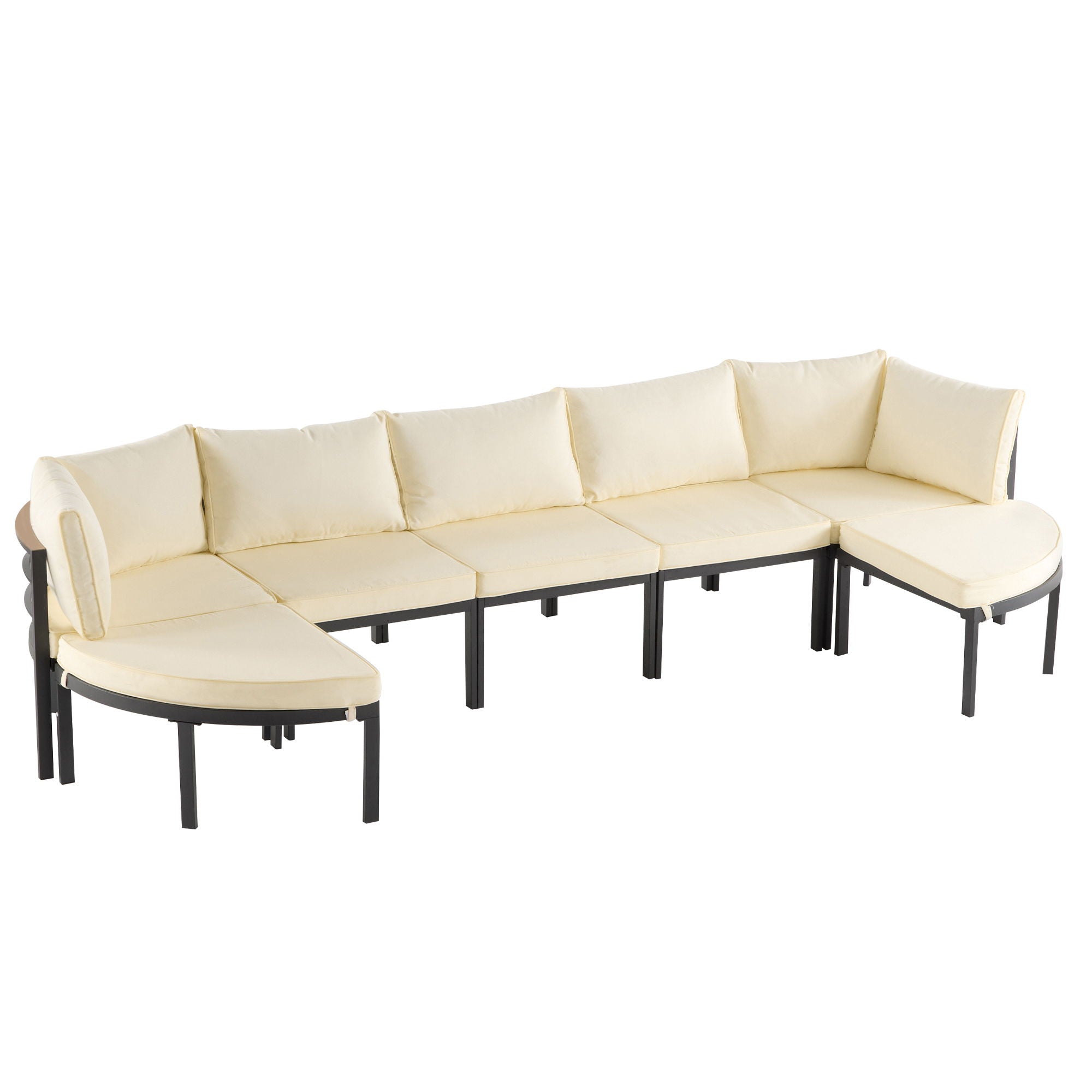 Outdoor Sectional Sofa Set Patio Seating Group With Cushions