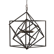 3 Light Metal Chandelier, Hanging Light Fixture With Adjustable Chain For Kitchen, Bulb Not Included - Black