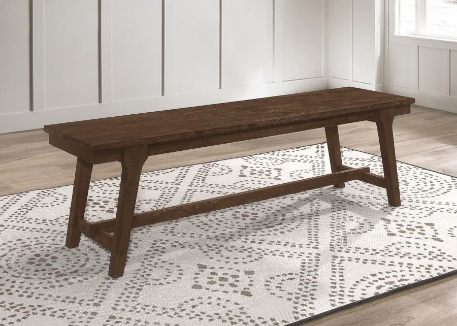 Coaster Fine Furniture Reynolds - Wood Trestle Base Dining Bench - Brown Oak | Meri Furniture