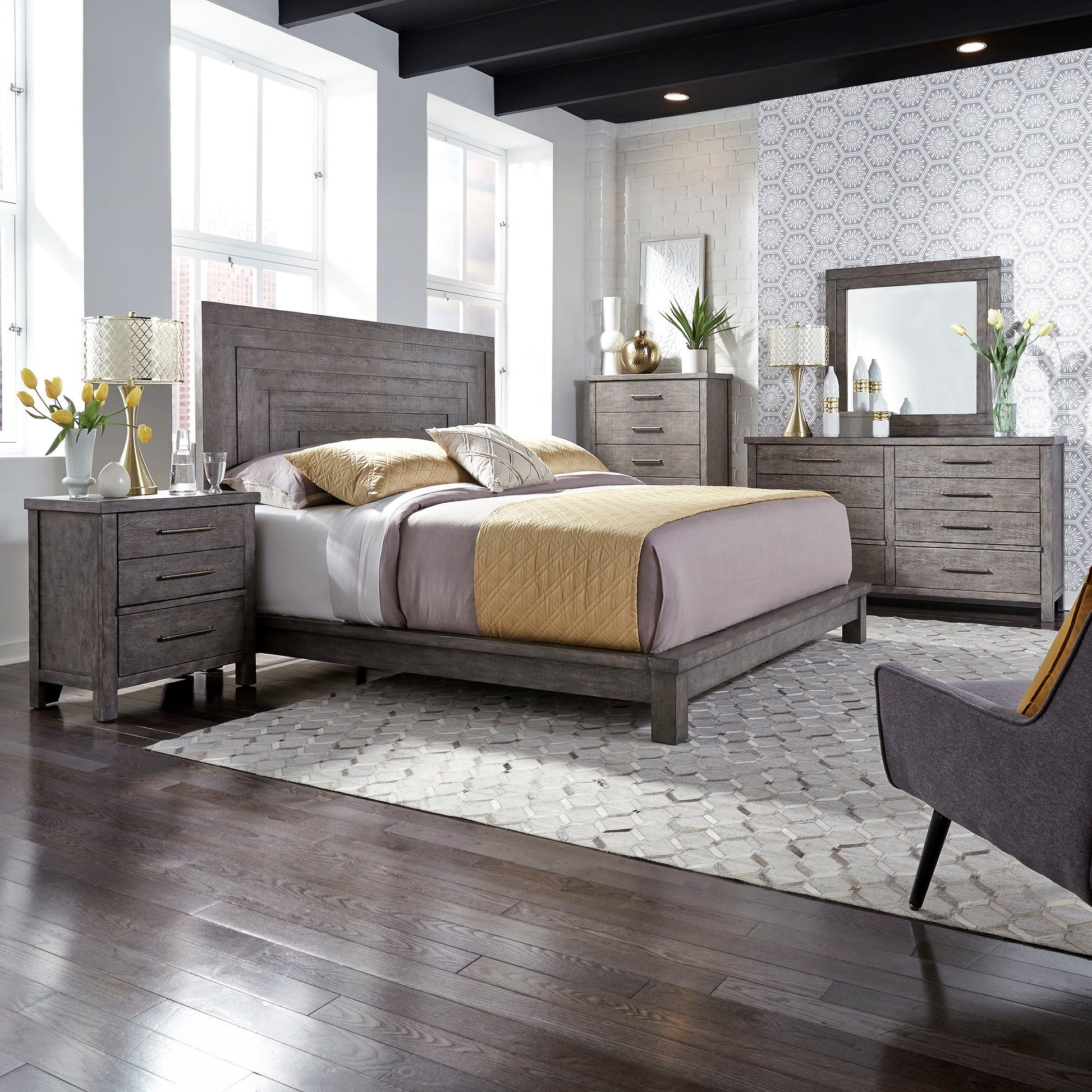 Liberty Furniture Modern Farmhouse - Platform Bed, Dresser & Mirror | Meri Furniture