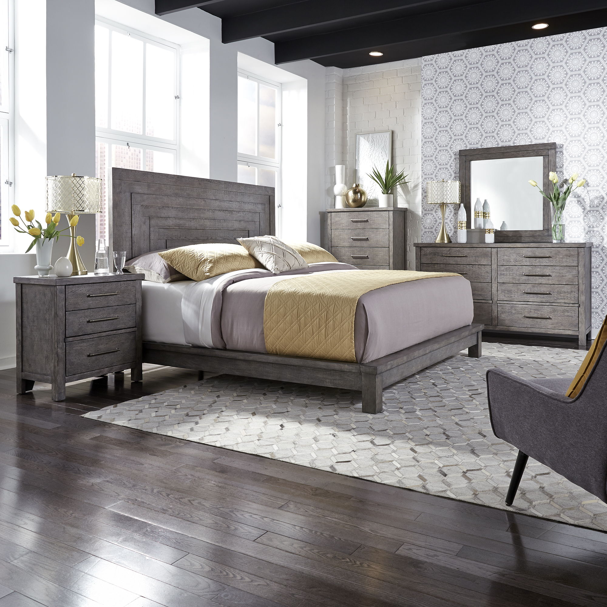 Liberty Furniture Modern Farmhouse - Platform Bed, Dresser & Mirror | Meri Furniture