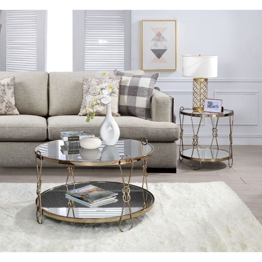 ACME Zekera - Coffee Table - Champagne & Mirrored | Meri Furniture