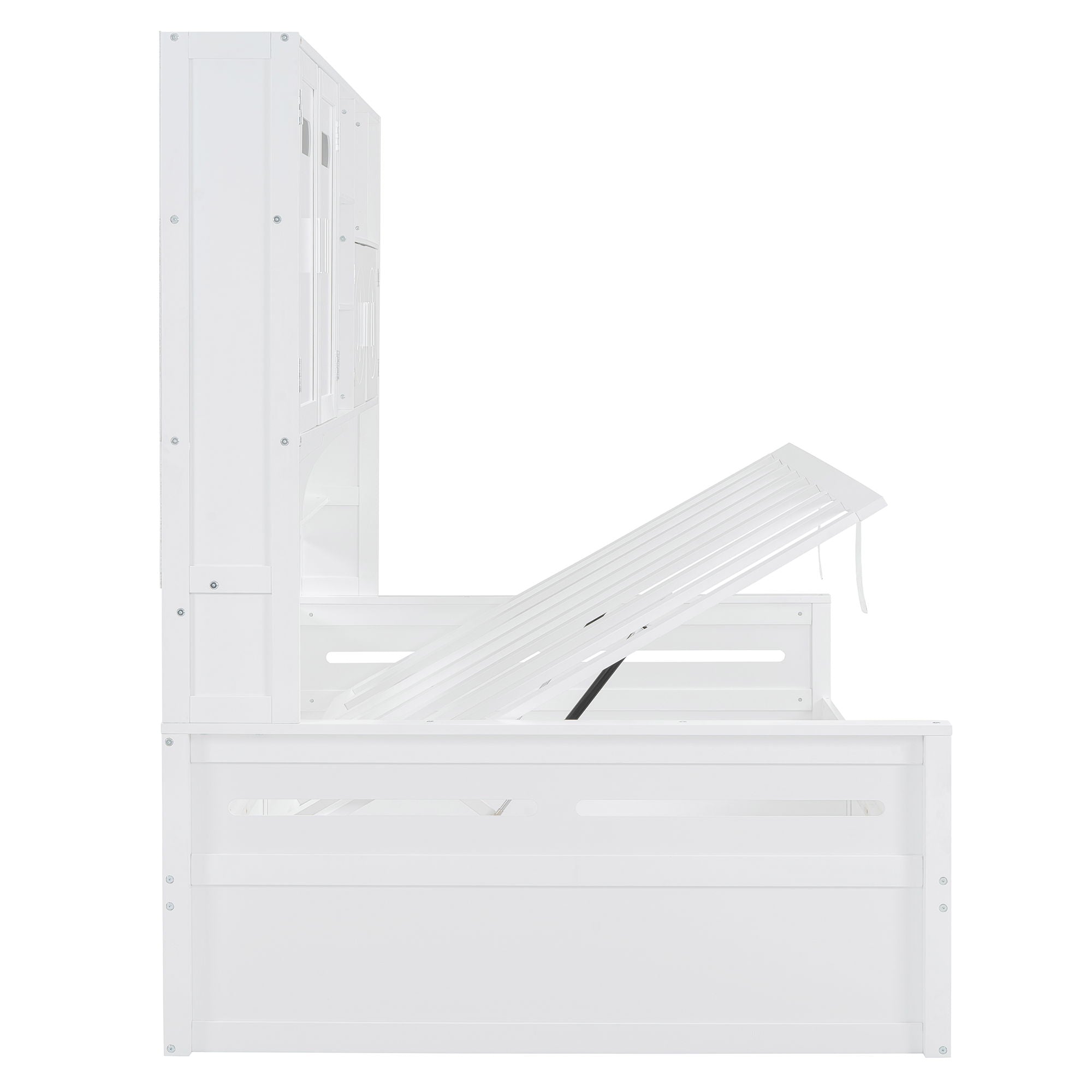 Daybed With All-In-One Cabinet And Shelf