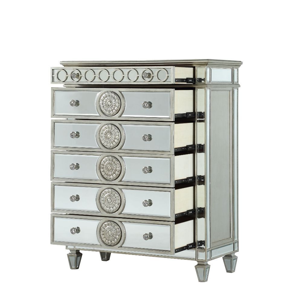 ACME Varian - Chest - Mirrored | Meri Furniture