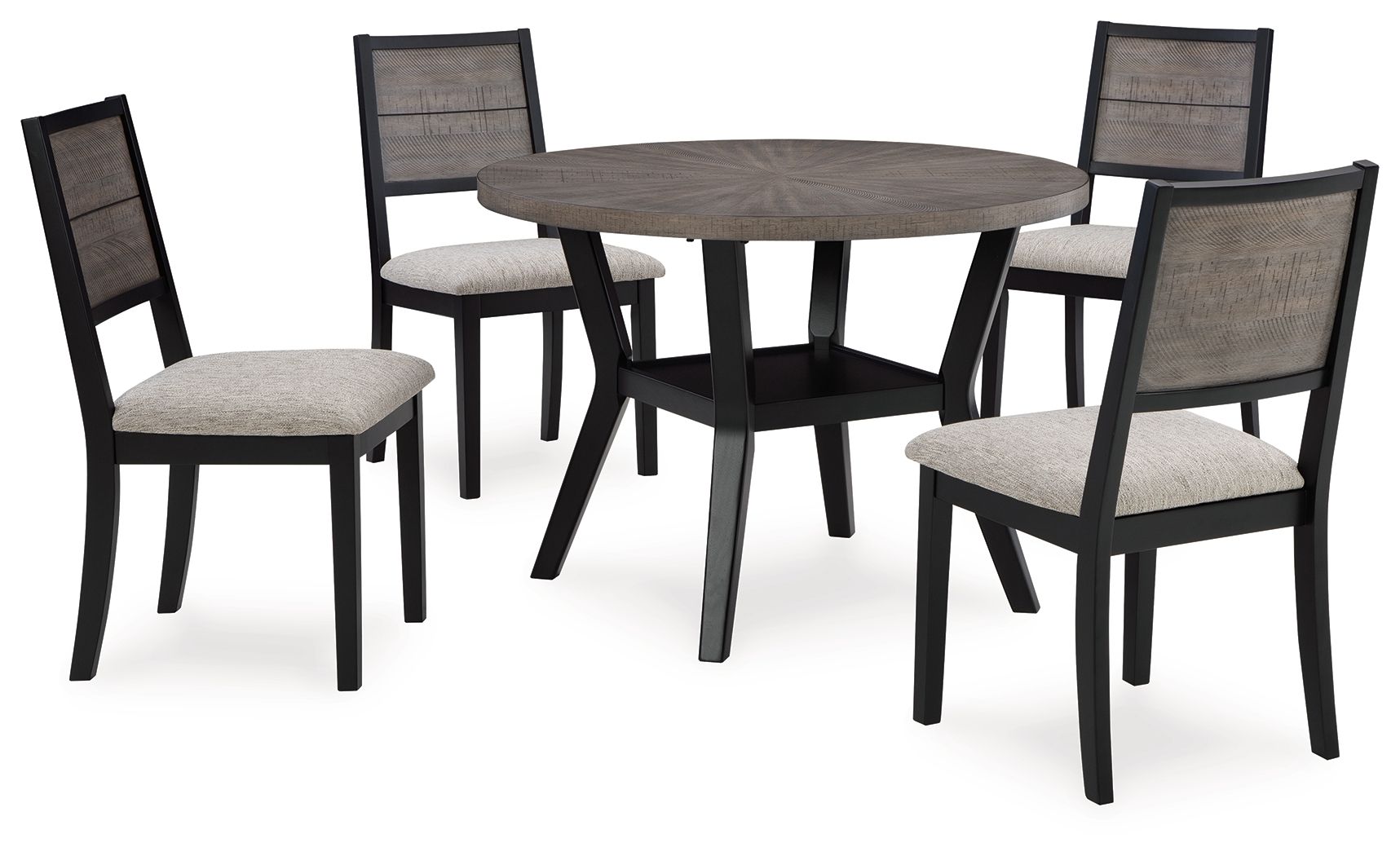 Signature Design by Ashley® Corloda - Black / Gray - Round Drm Table Set (Set of 5) | Meri Furniture