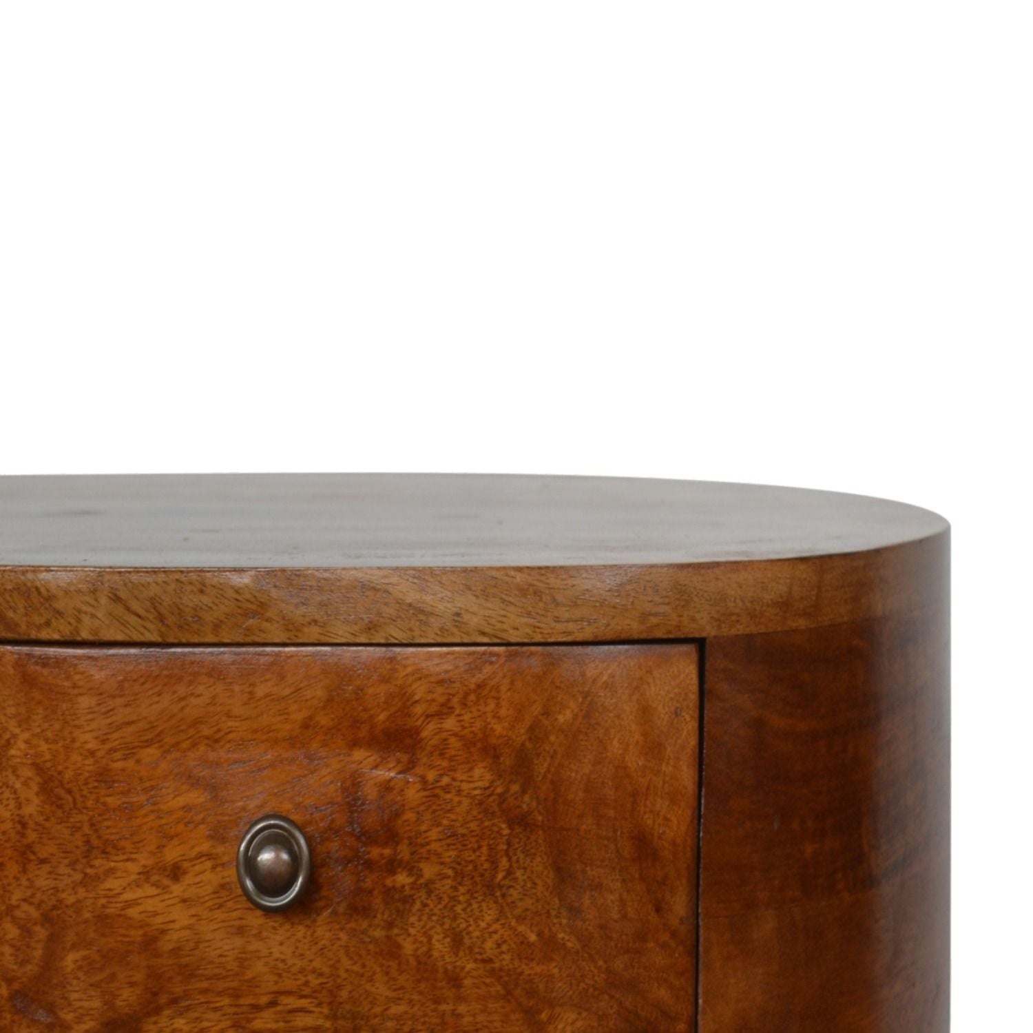 Rounded Bedside Table - Chestnut
