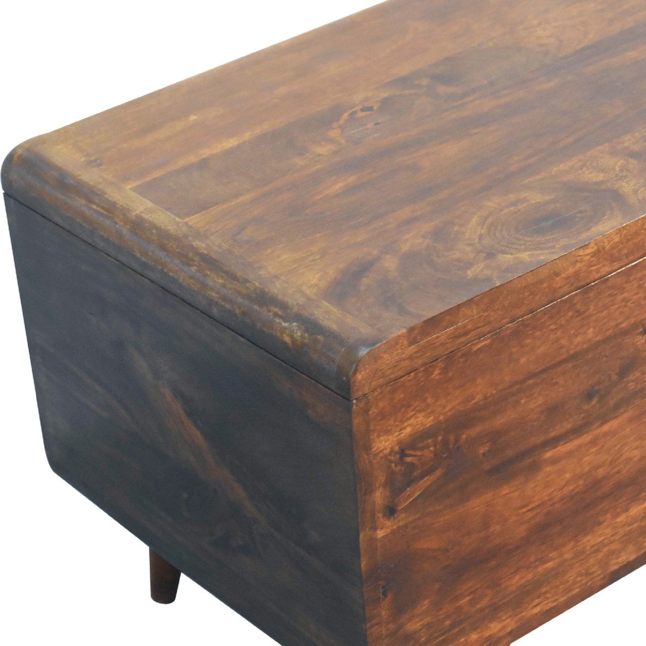 Curved Blanket Box - Chestnut