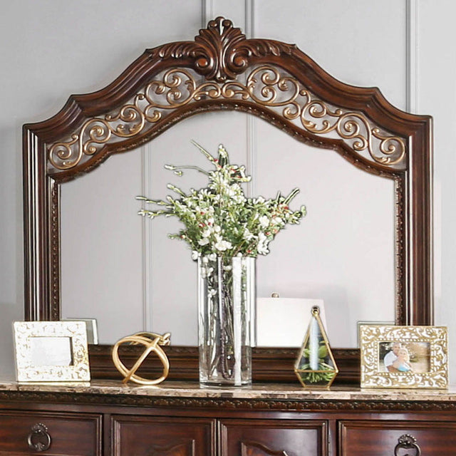 Furniture of America Menodora - Mirror - Brown Cherry | Meri Furniture
