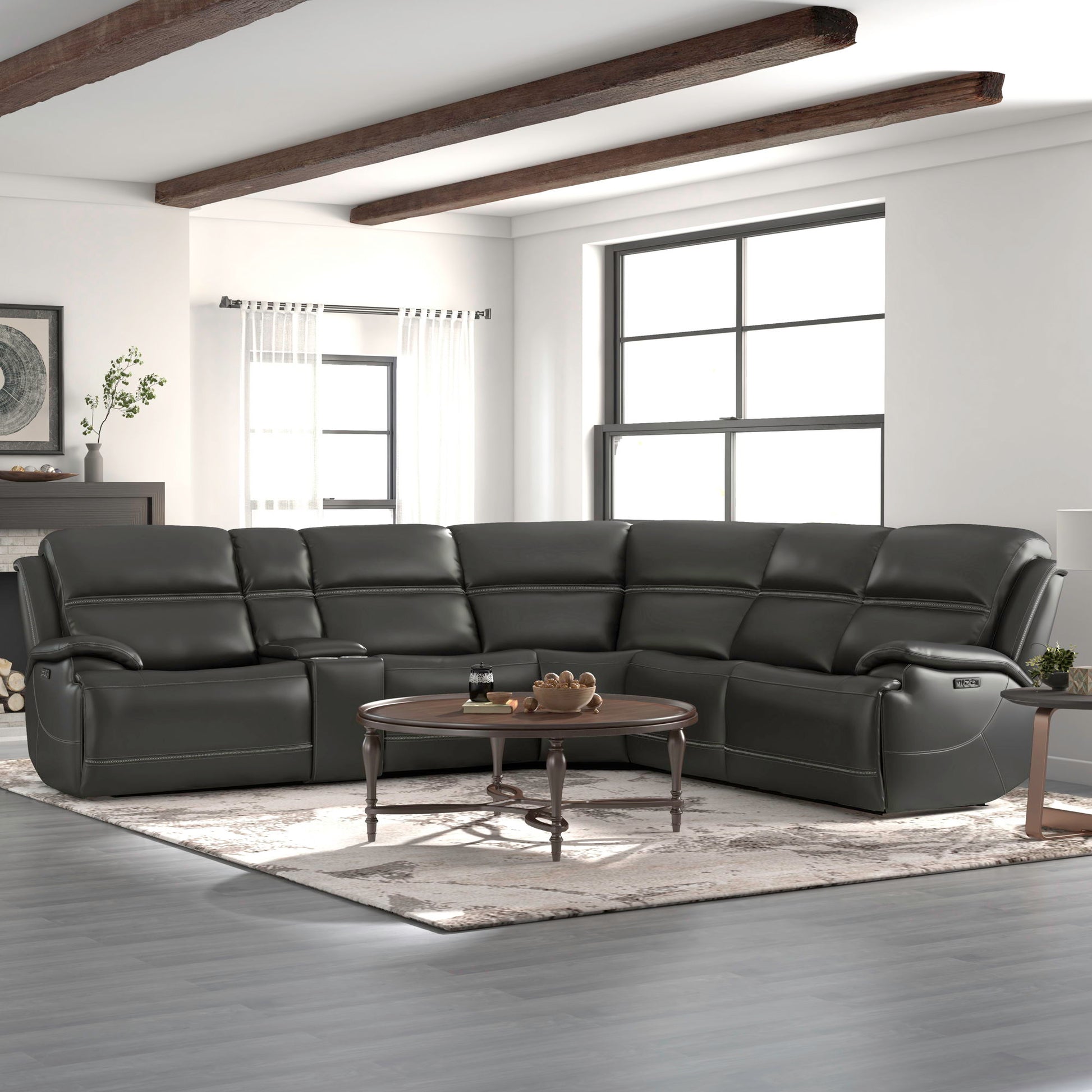 Liberty Furniture Bentley - 6 Piece Sectional - Graphite Gray | Meri Furniture
