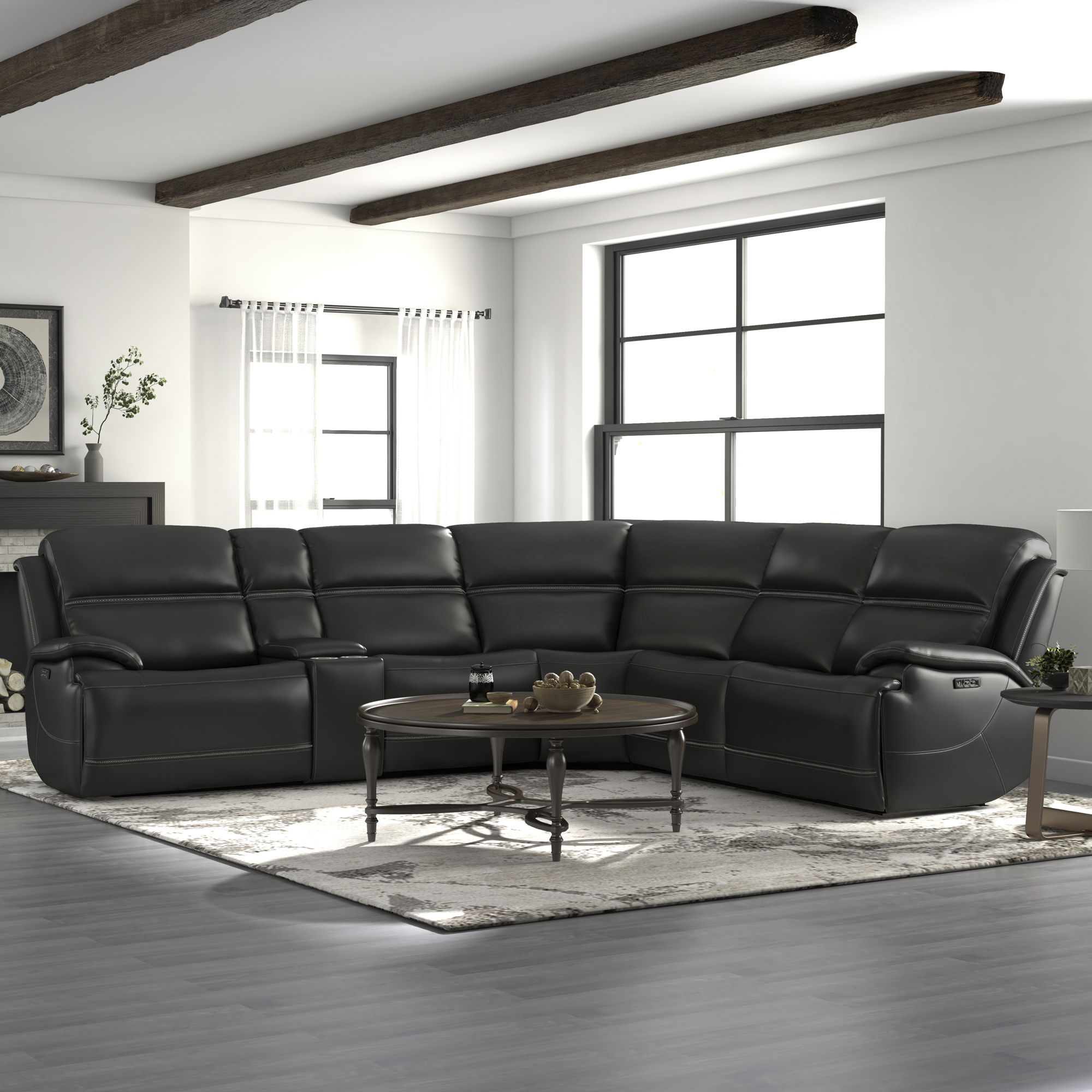 Liberty Furniture Bentley - 6 Piece Sectional - Graphite Gray | Meri Furniture