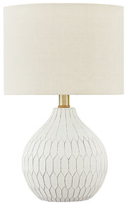 Ashley Furniture Wardmont - White - Ceramic Table Lamp | Meri Furniture