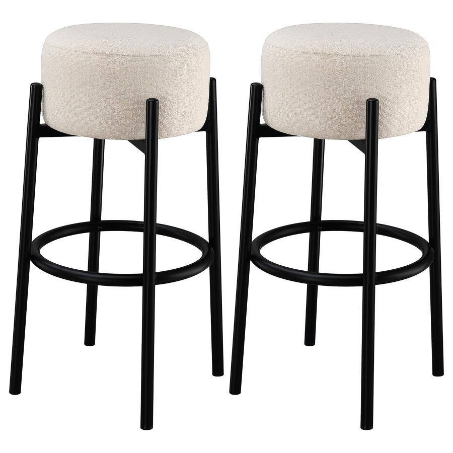 Coaster Fine Furniture Leonard - Upholstered Backless Round Stools (Set of 2) | Meri Furniture