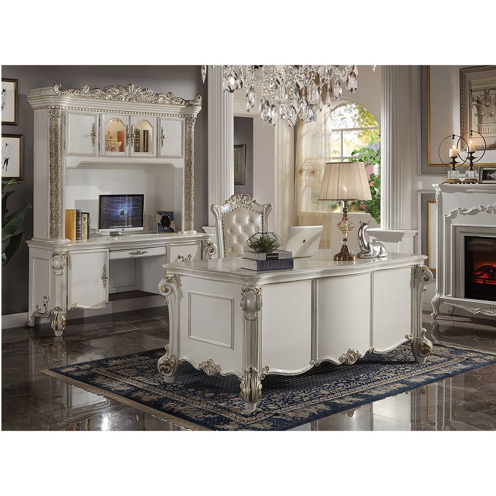 ACME Vendome - Computer Desk & Hutch - White | Meri Furniture