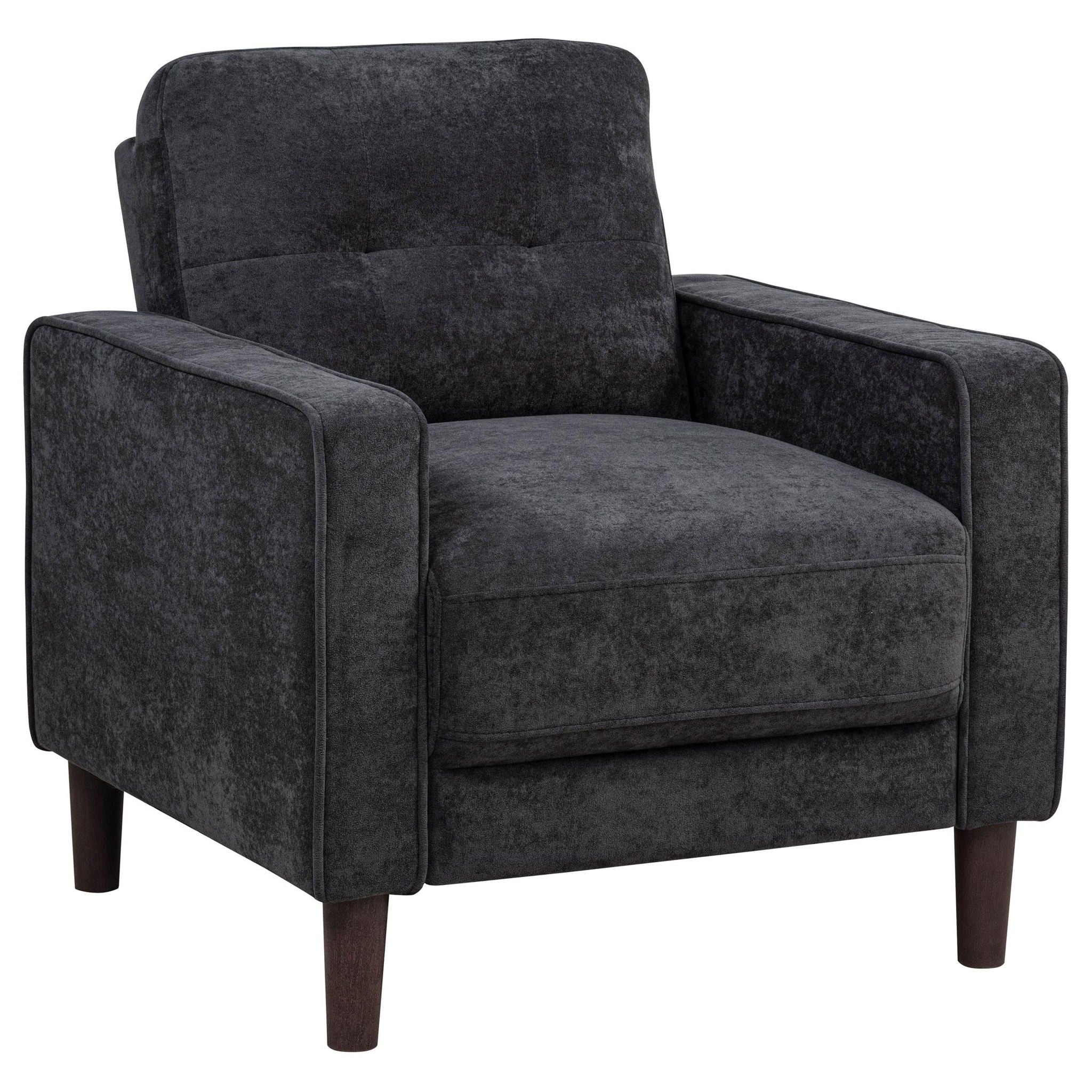 Bowen II Fabric Upholstered Track Arm Chair Steel Grey