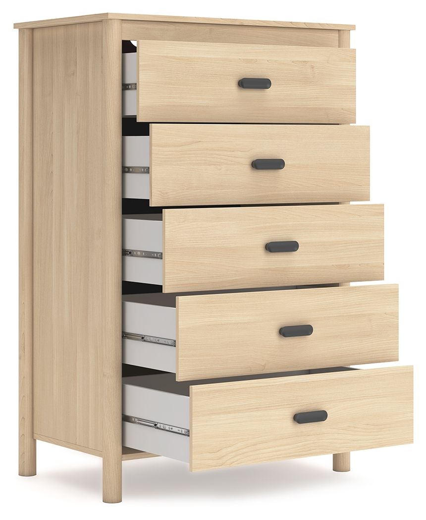 Signature Design by Ashley® Cabinella - Tan - Five Drawer Chest | Meri Furniture