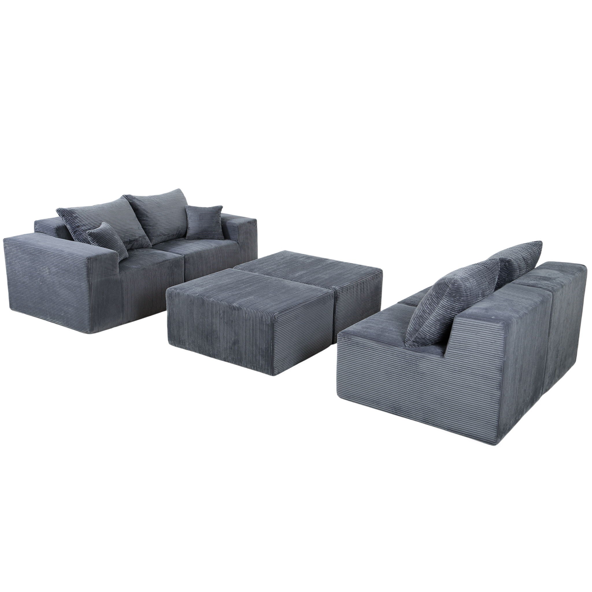 Modular Sectional Sofa, Convertible Couch With Chaise Corduroy