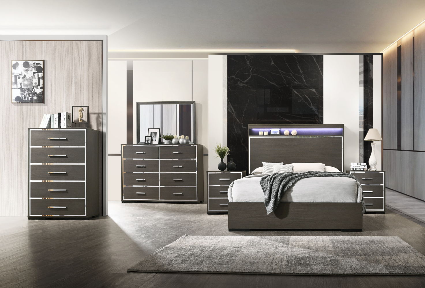 ACME Escher - Mirror - Gray Oak | Meri Furniture