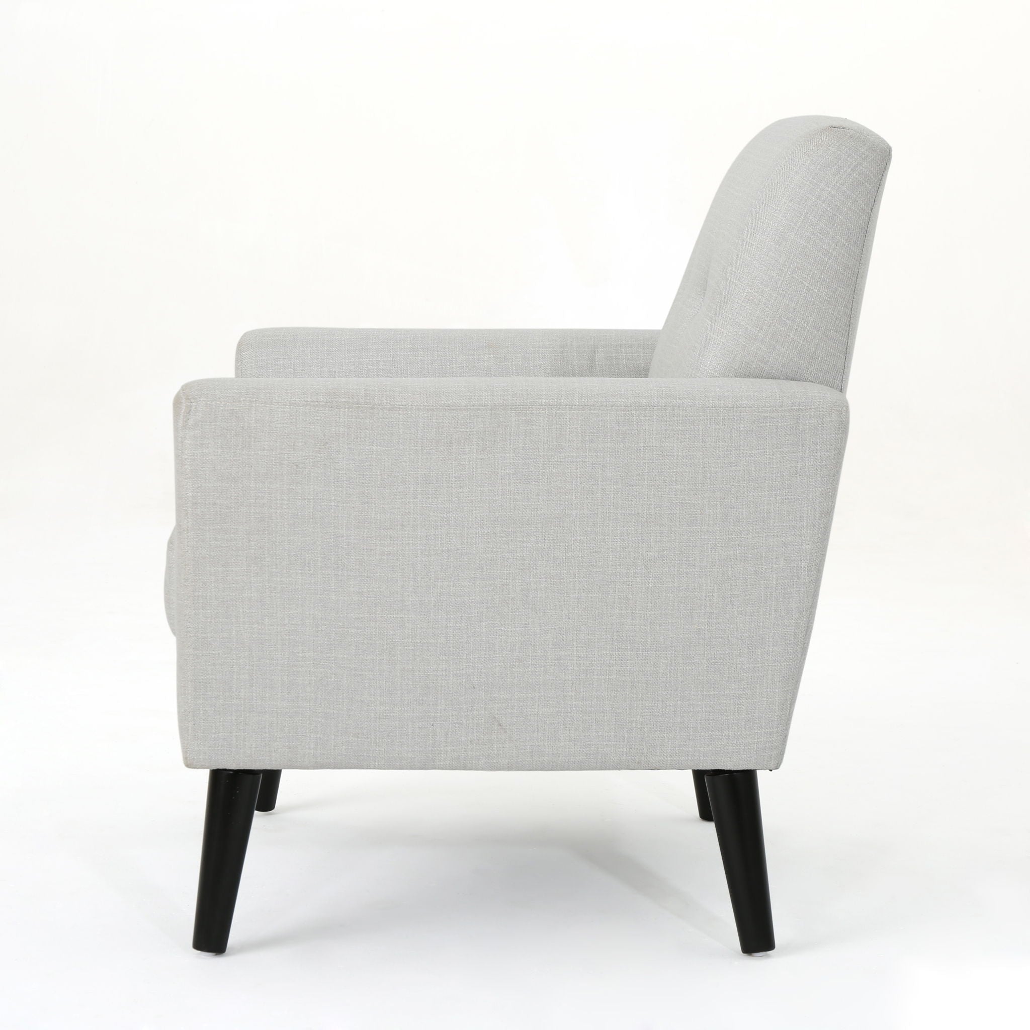 Radiantize - Upholstered Fabric Club Chair With Square-Off Back And Button Tufted