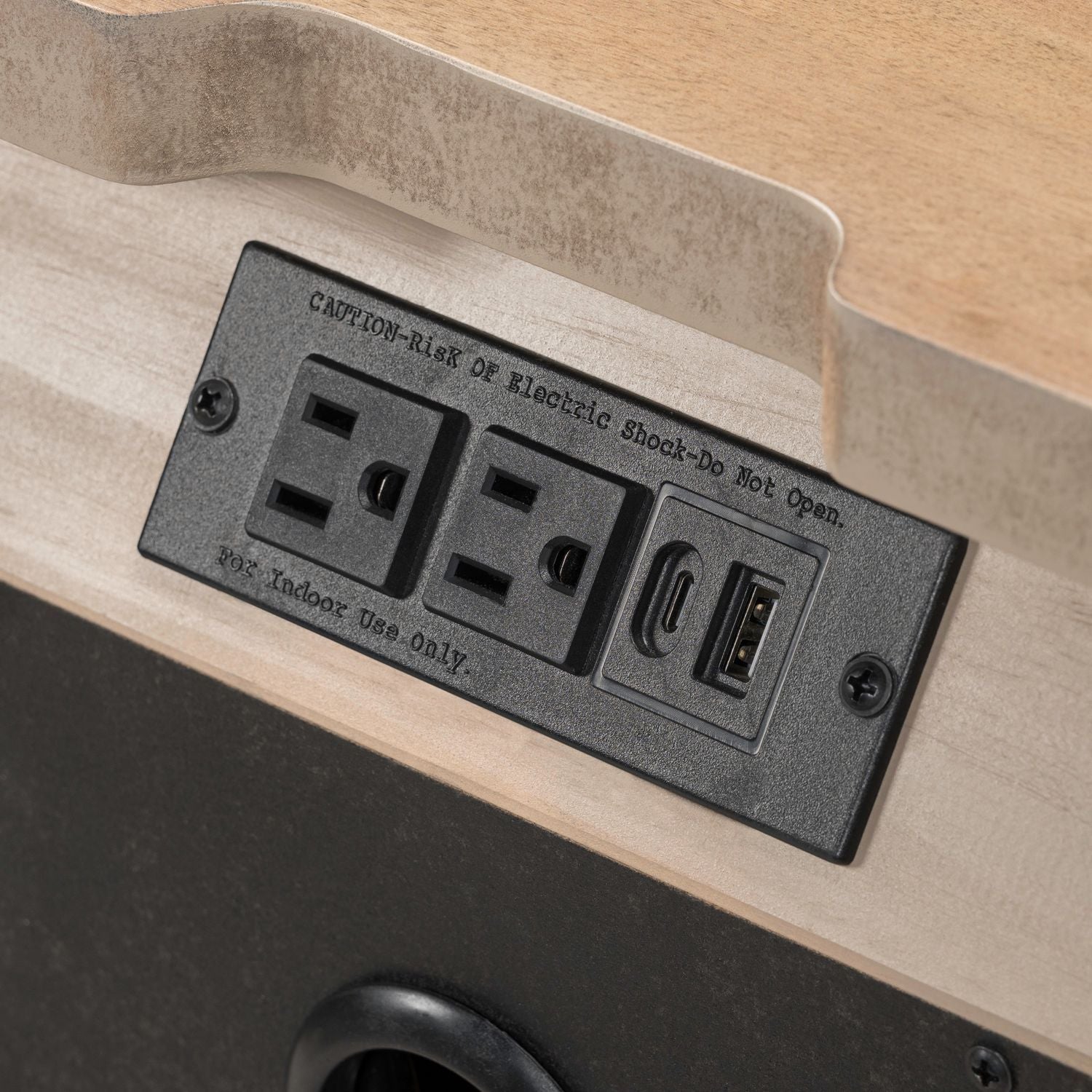 Haven Hills - Nightstand With Charging Station - Camel Beige