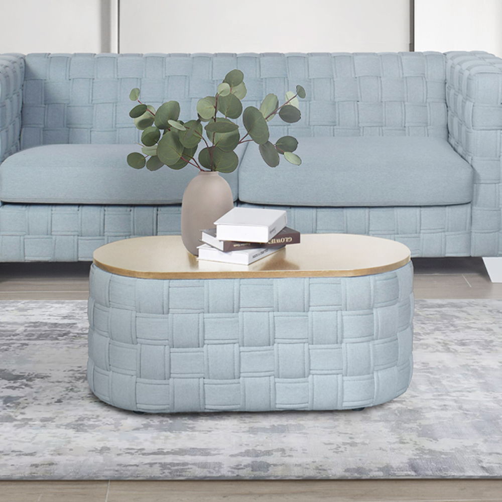 ACME Saree - Coffee Table - Light Teal | Meri Furniture