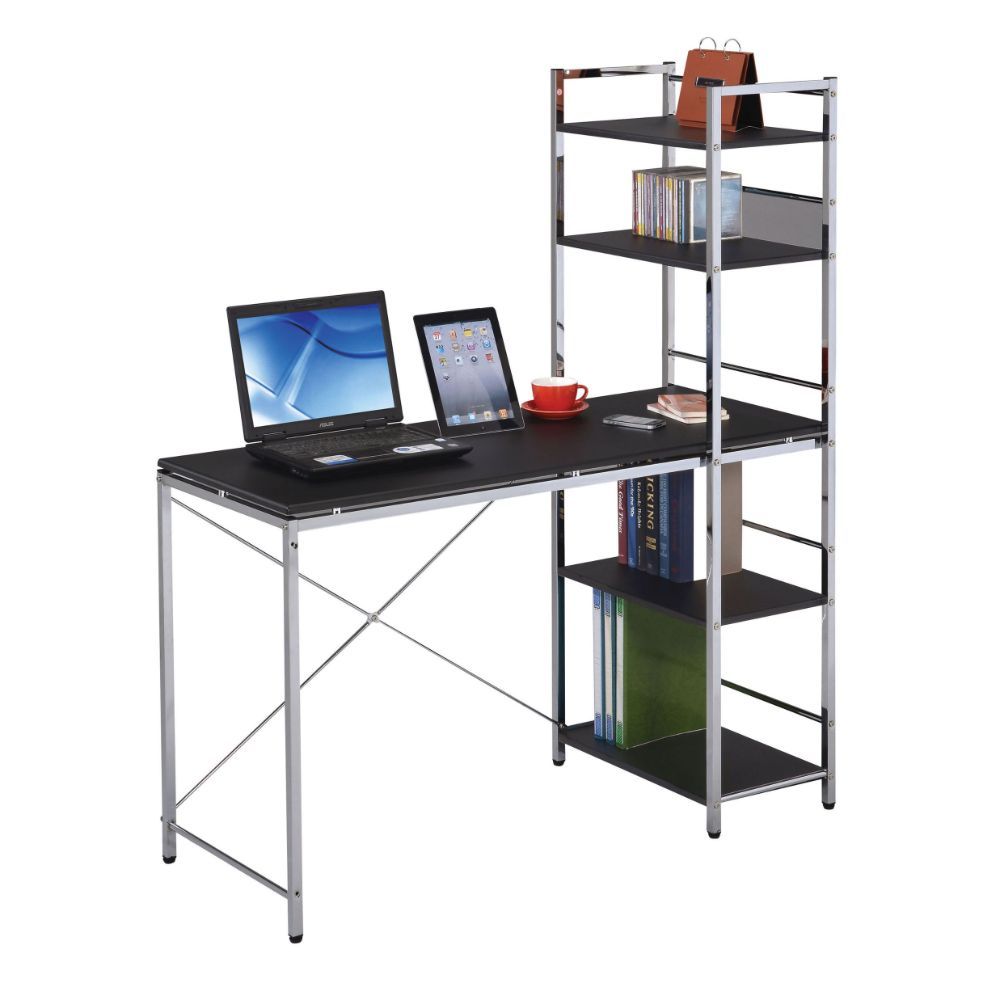 ACME Elvis - Desk - Black & Chrome | Meri Furniture