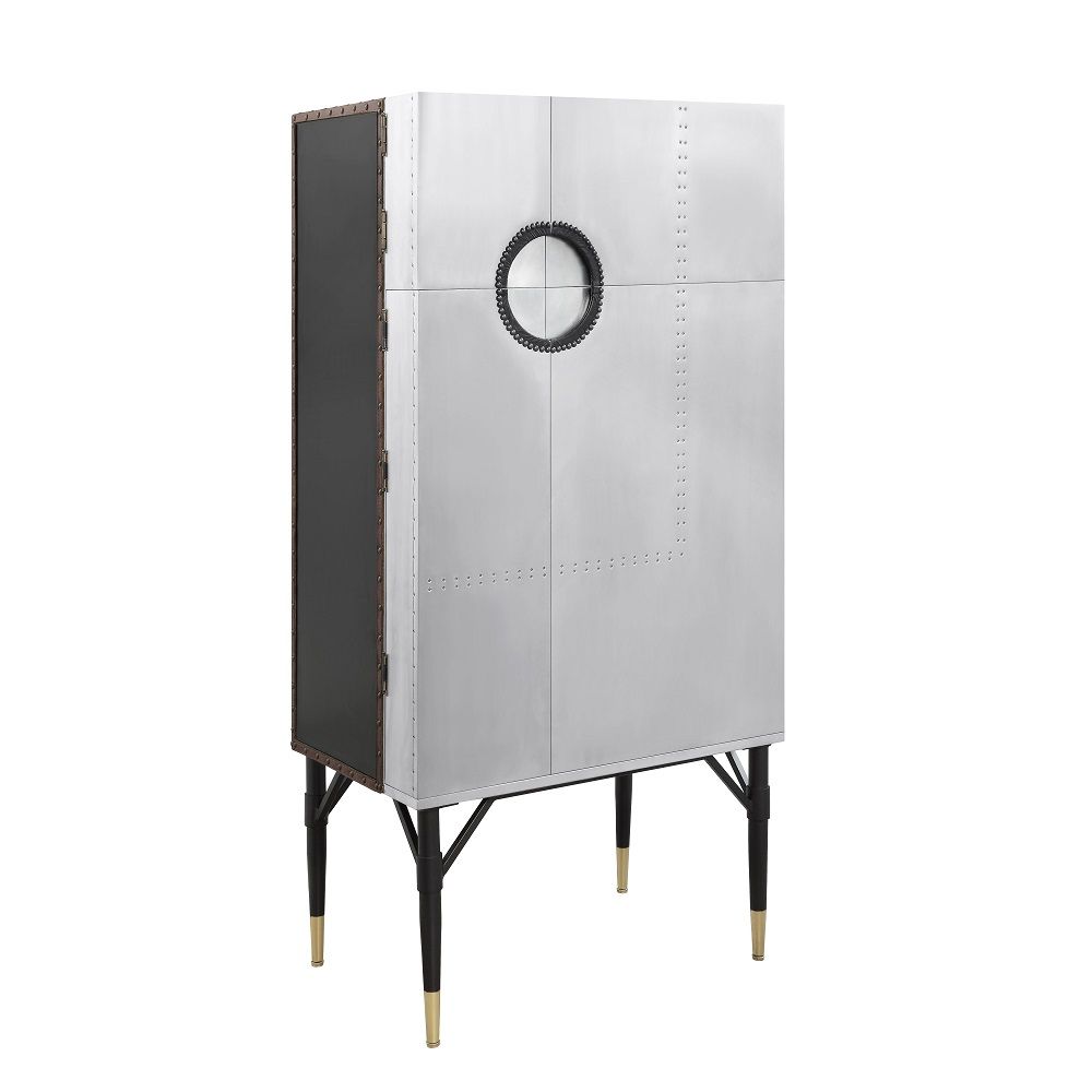 ACME Yoela - Wine Cabinet - Aluminum | Meri Furniture