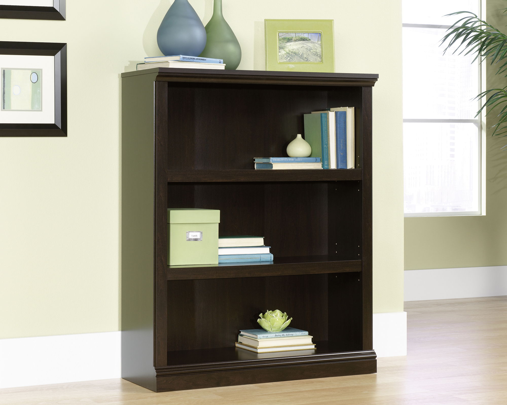 3-Shelf Bookcase Jamocha Wood