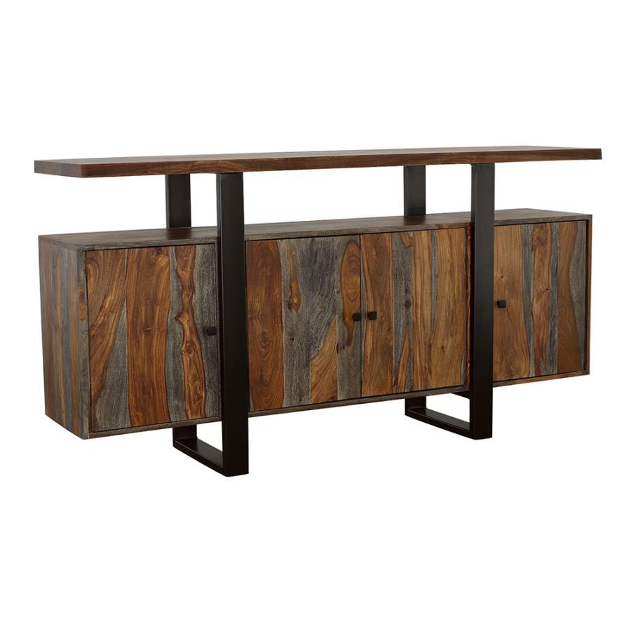 Coaster Fine Furniture Ditman - 4 Door Solid Wood Sideboard Buffet - Gray Sheesham | Meri Furniture