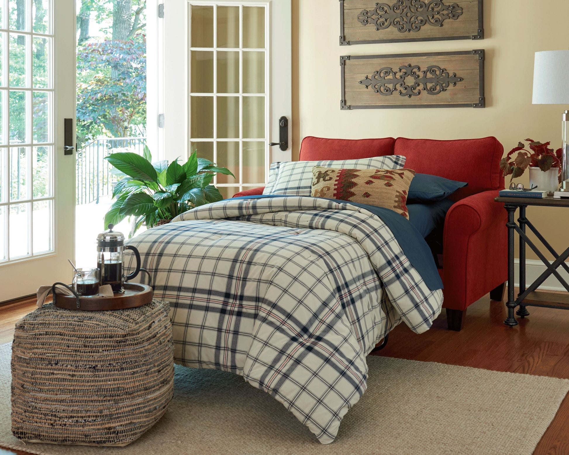 Ashley Furniture Absalom - Denim - Pouf | Meri Furniture