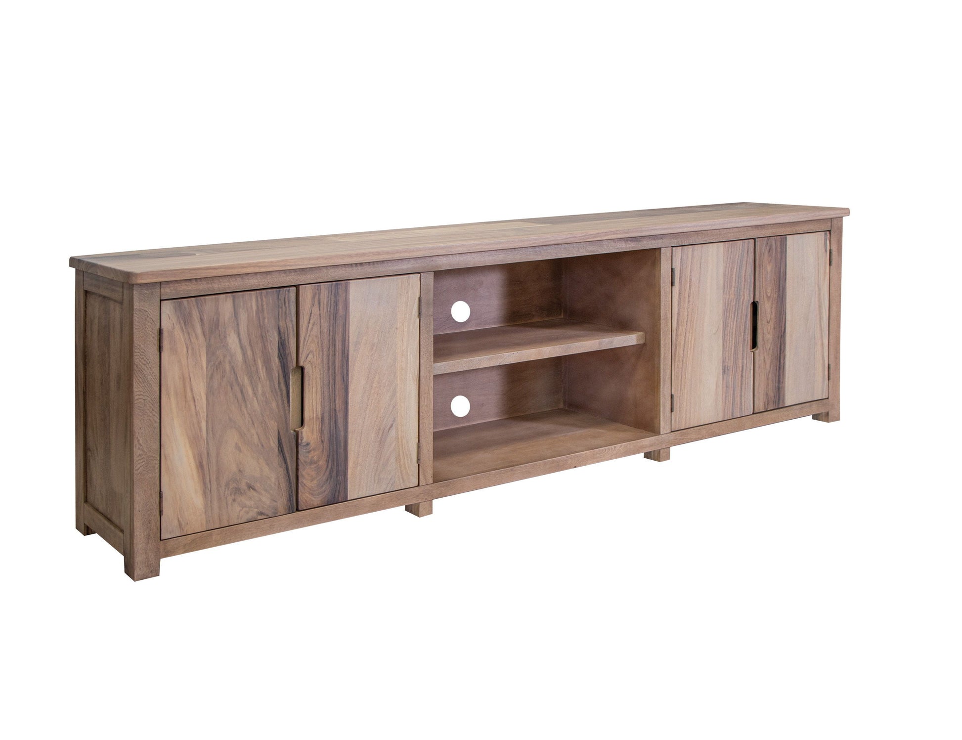 International Furniture Direct Natural Parota - 93" TV Stand - Brown Cappuccino | Meri Furniture