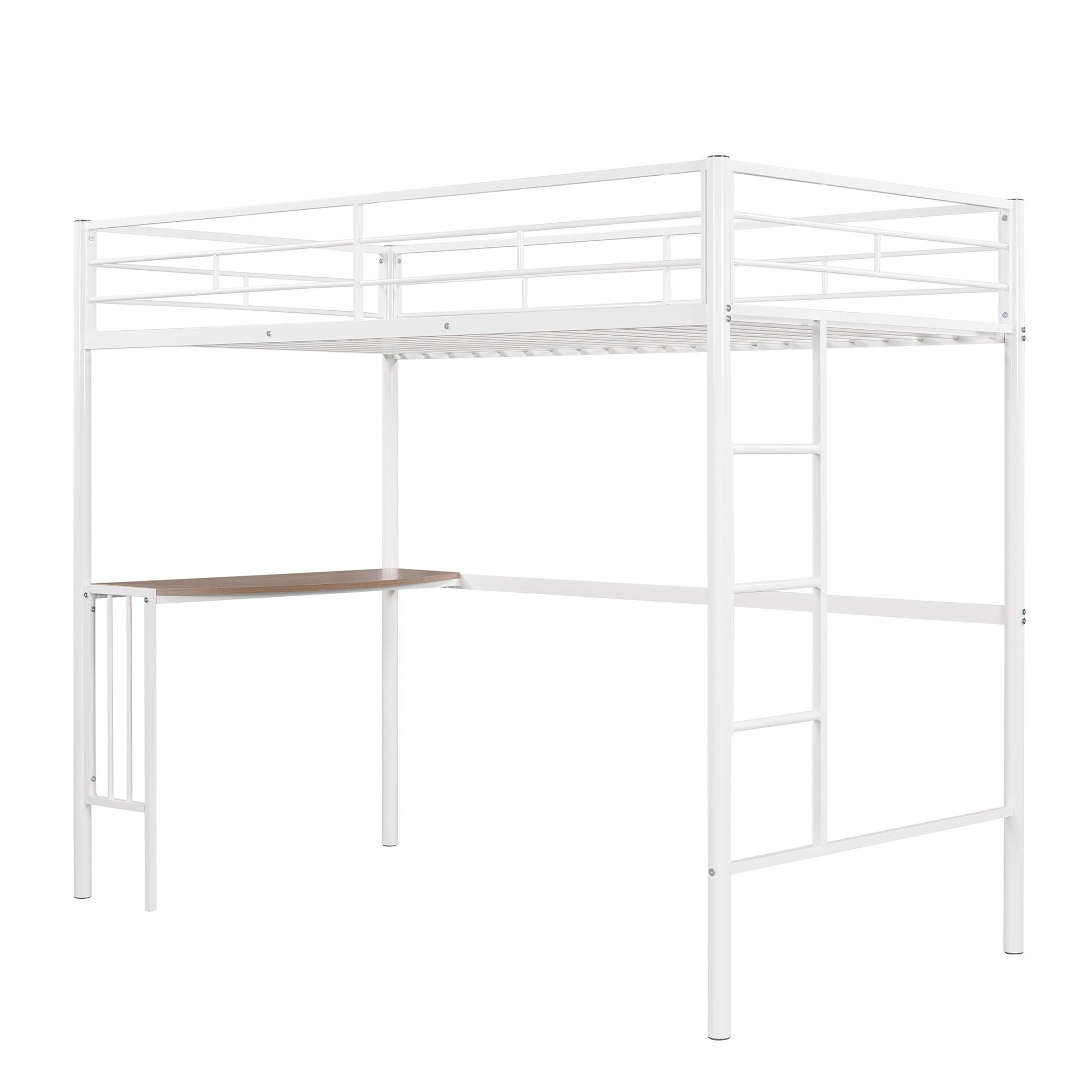 Bunk Bed With Desk, Ladder And Quality Slats For Bedroom