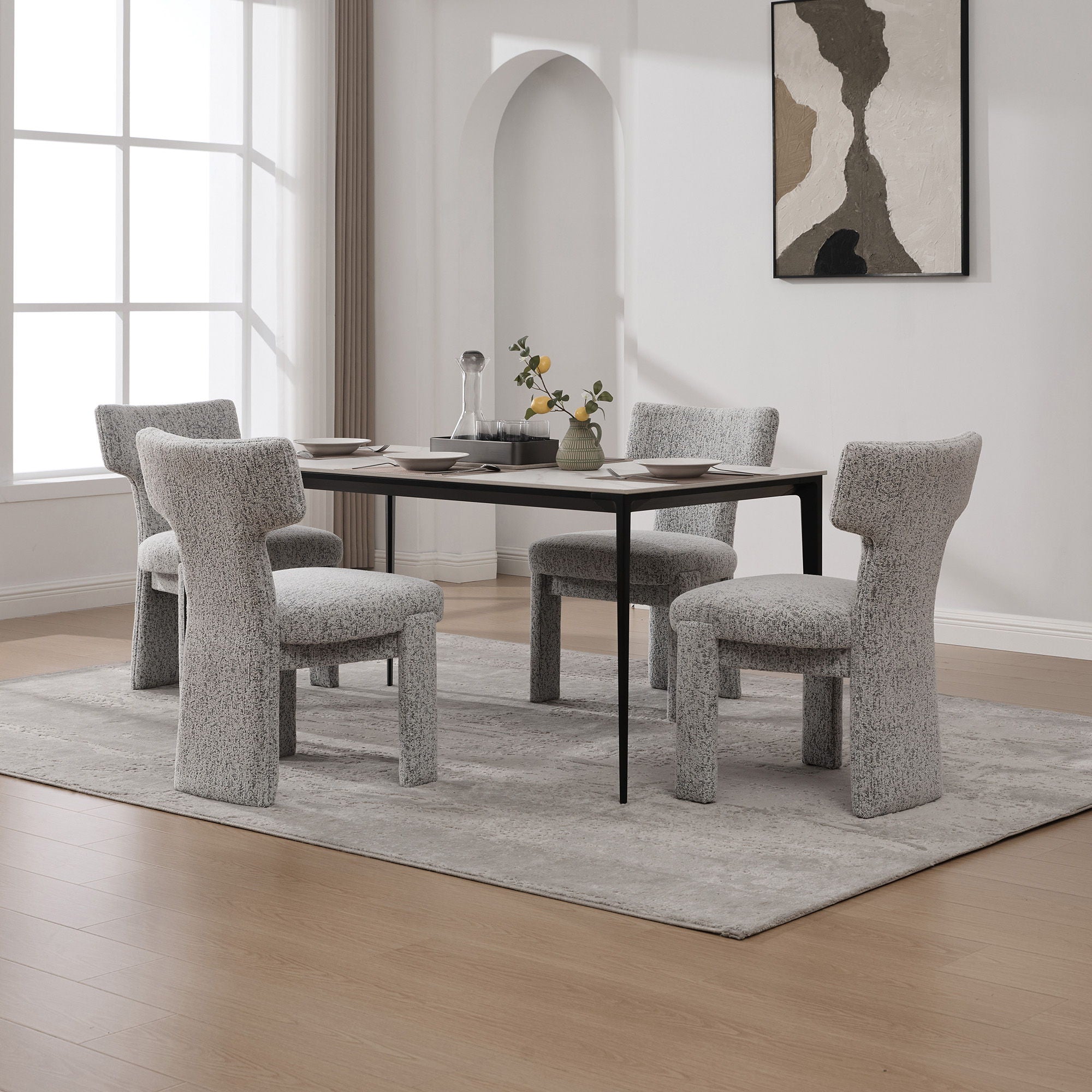 Armless Curved Back Accent Chairs