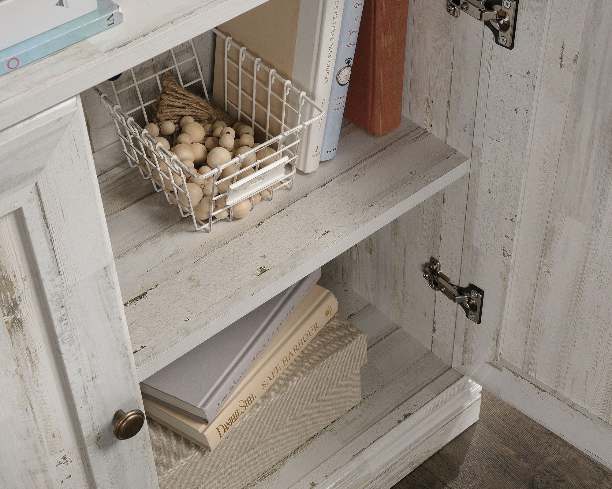 Bookcase With Doors in White Plank