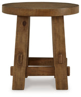 Signature Design by Ashley® Mackifeld - Warm Brown - Round End Table | Meri Furniture