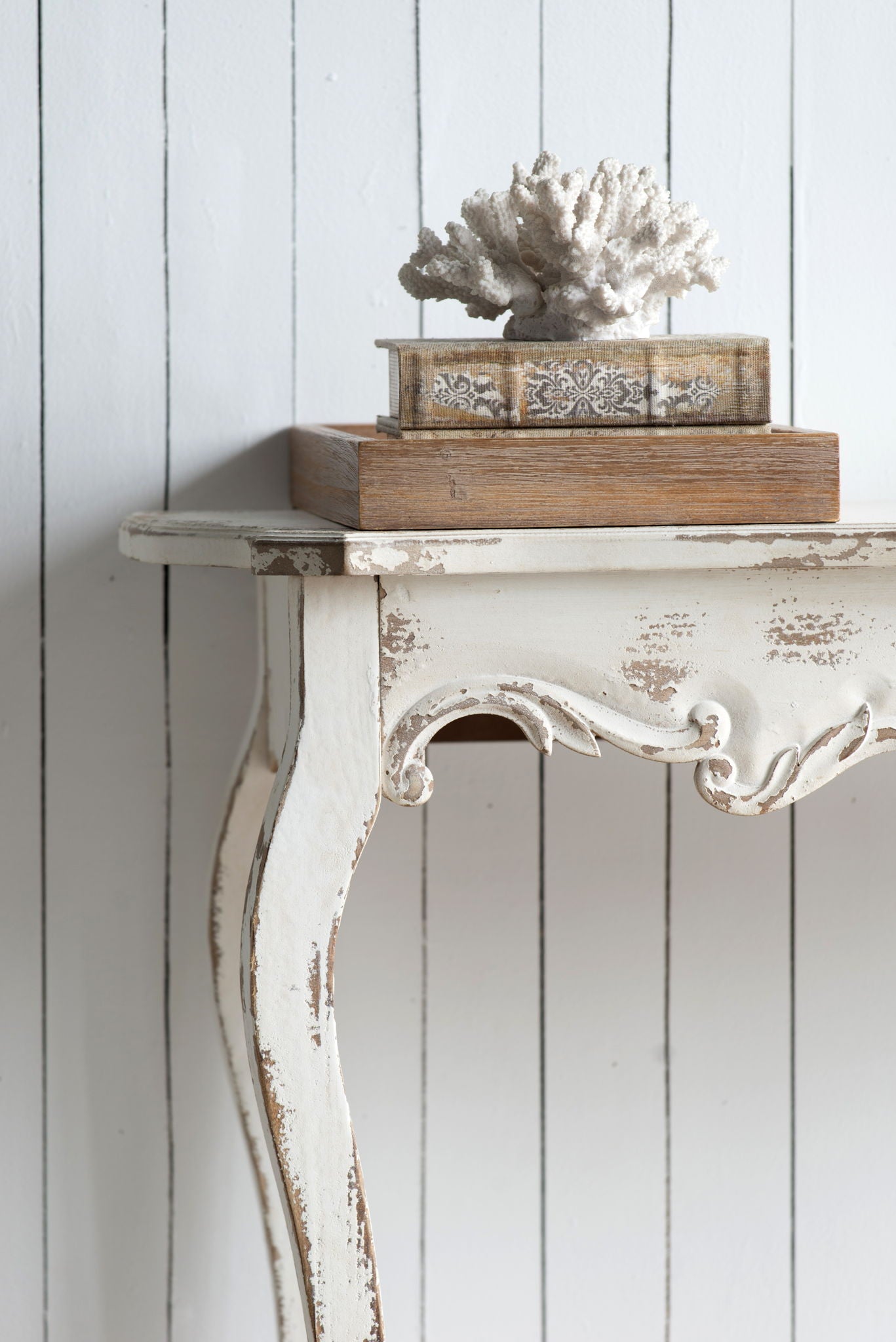 Slimline wash Console Table, For Hallway Living Room Bedroom - White Washed