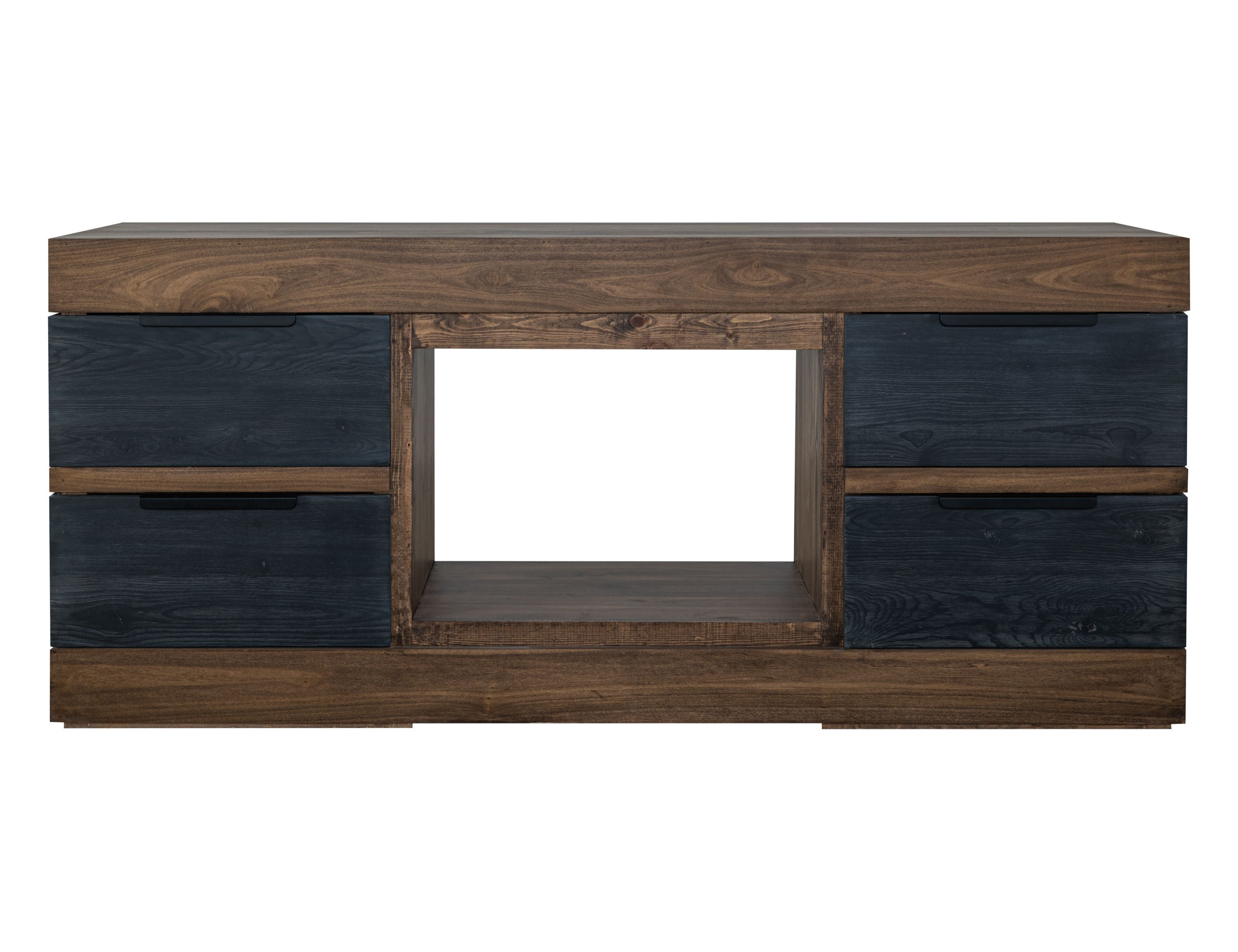 International Furniture Direct Tuxedo - Console - Brown / Black | Meri Furniture