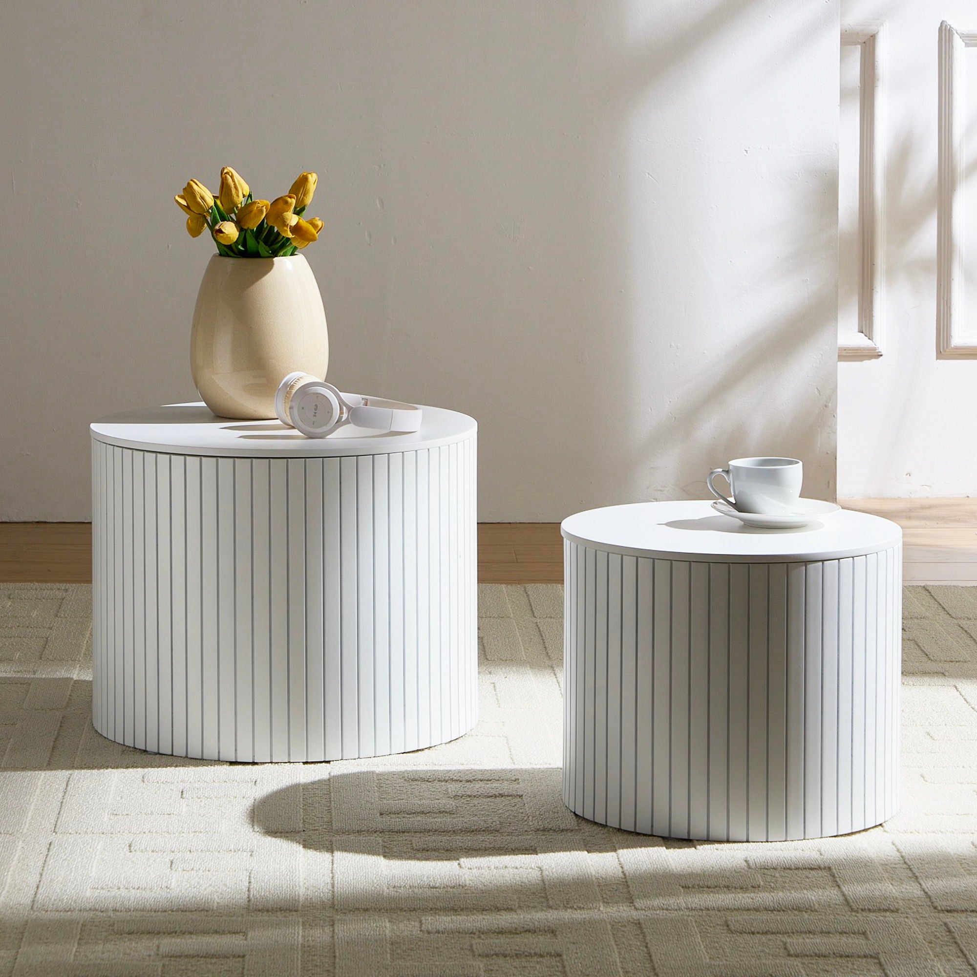 Handcrafted Nested Table Set, 2 Pieces