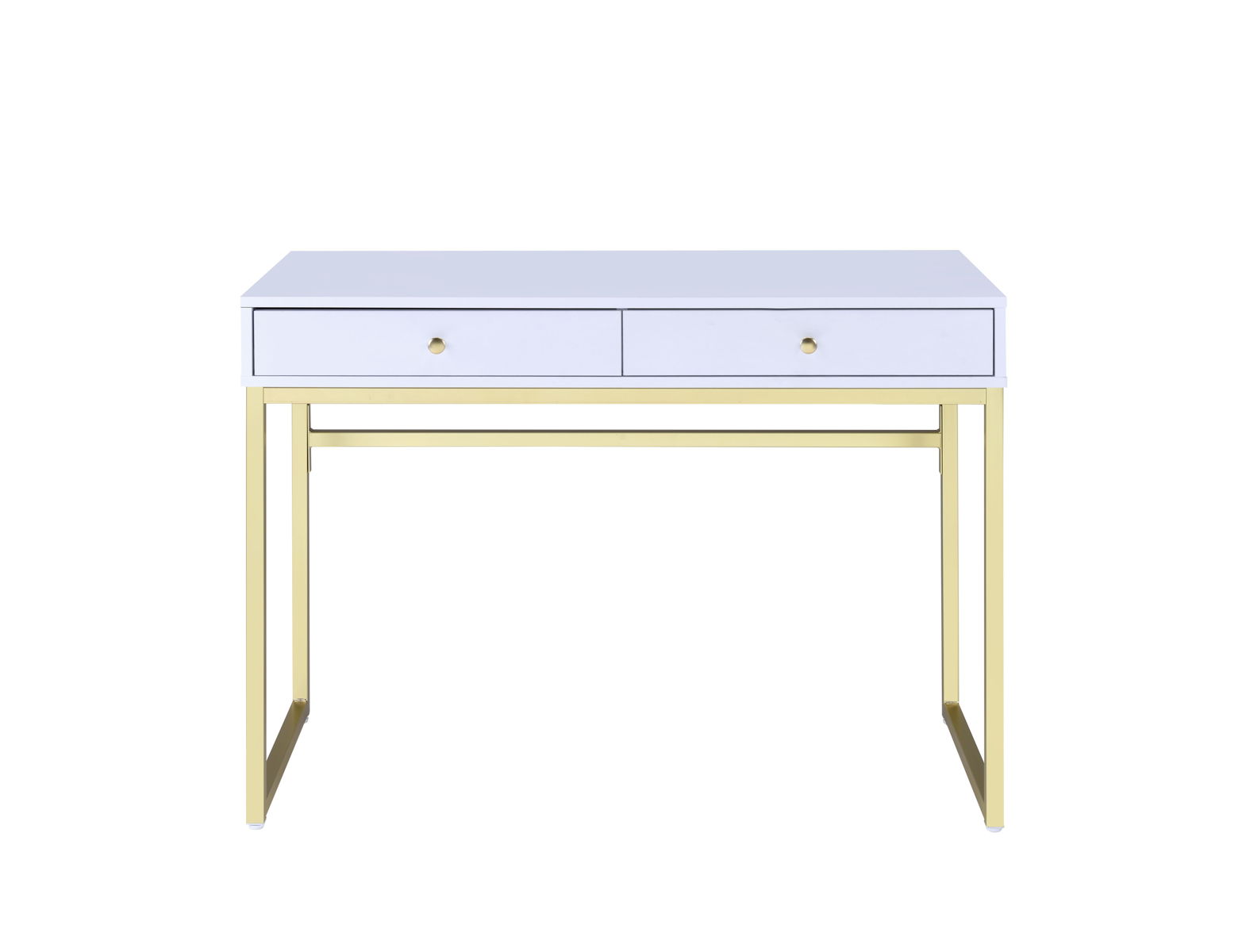 ACME Coleen - Vanity Desk - White & Brass Finish | Meri Furniture