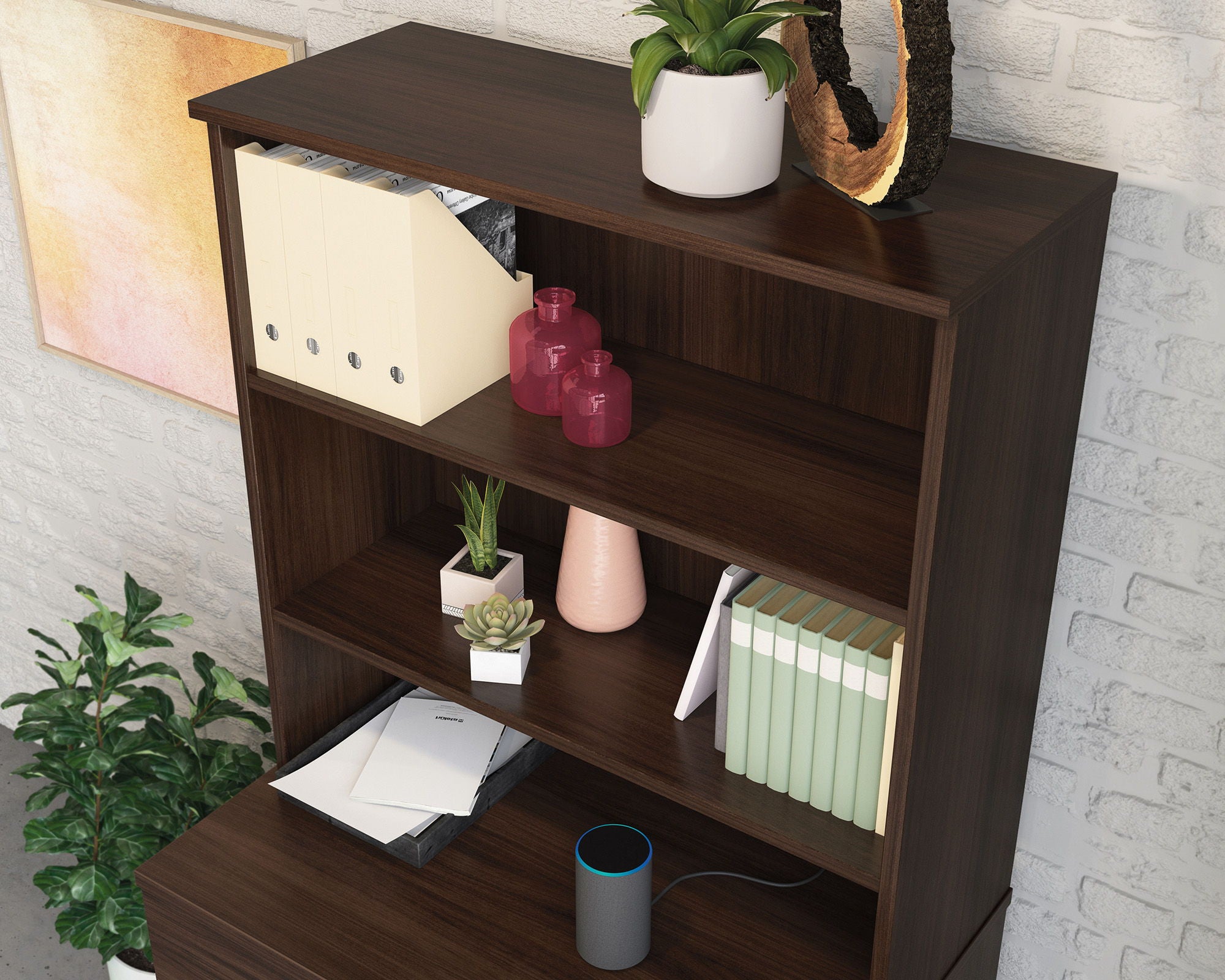 2-Shelf Hutch for Cabinet in Noble Elm