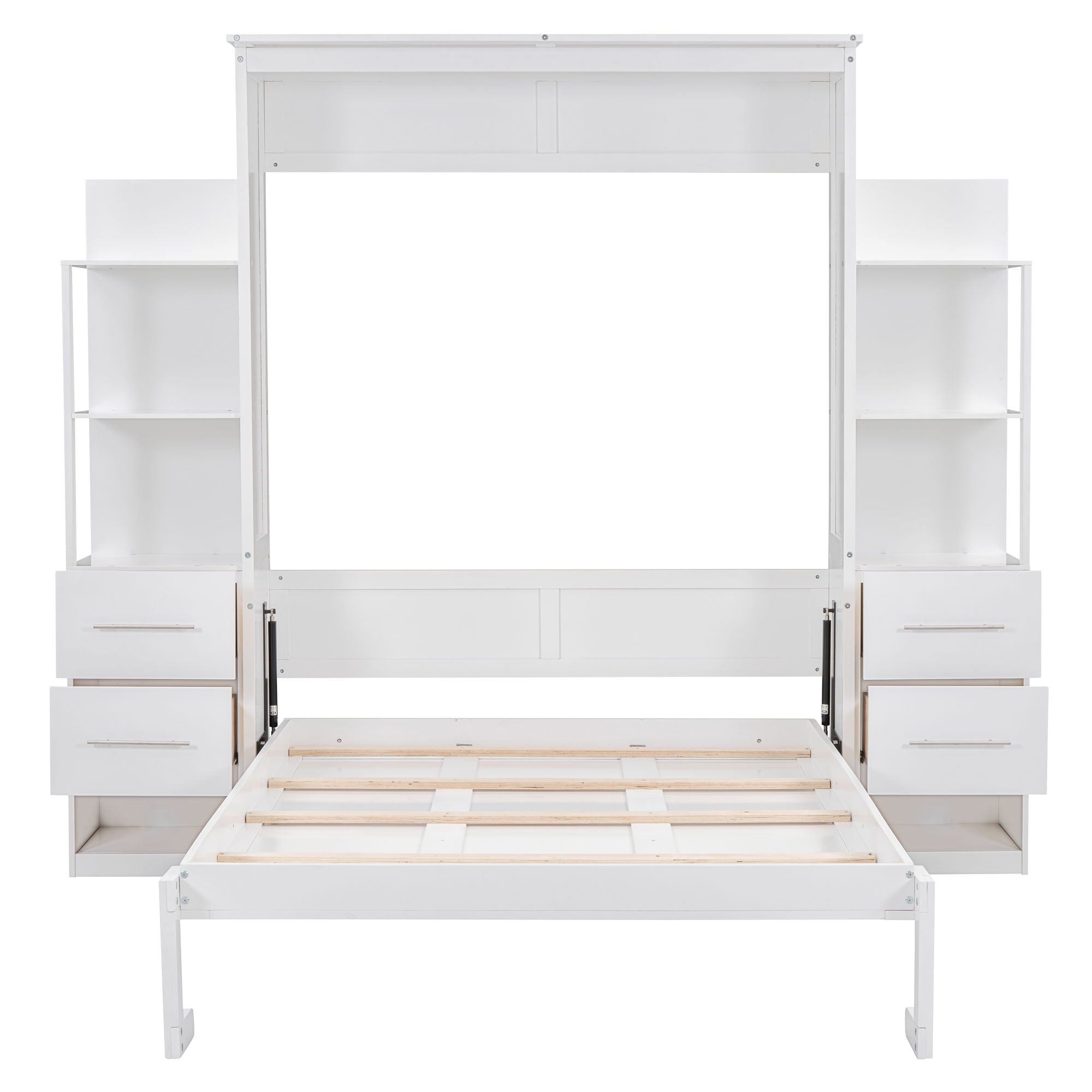 Murphy Wall Bed With Shelves, Drawers And LED Lights