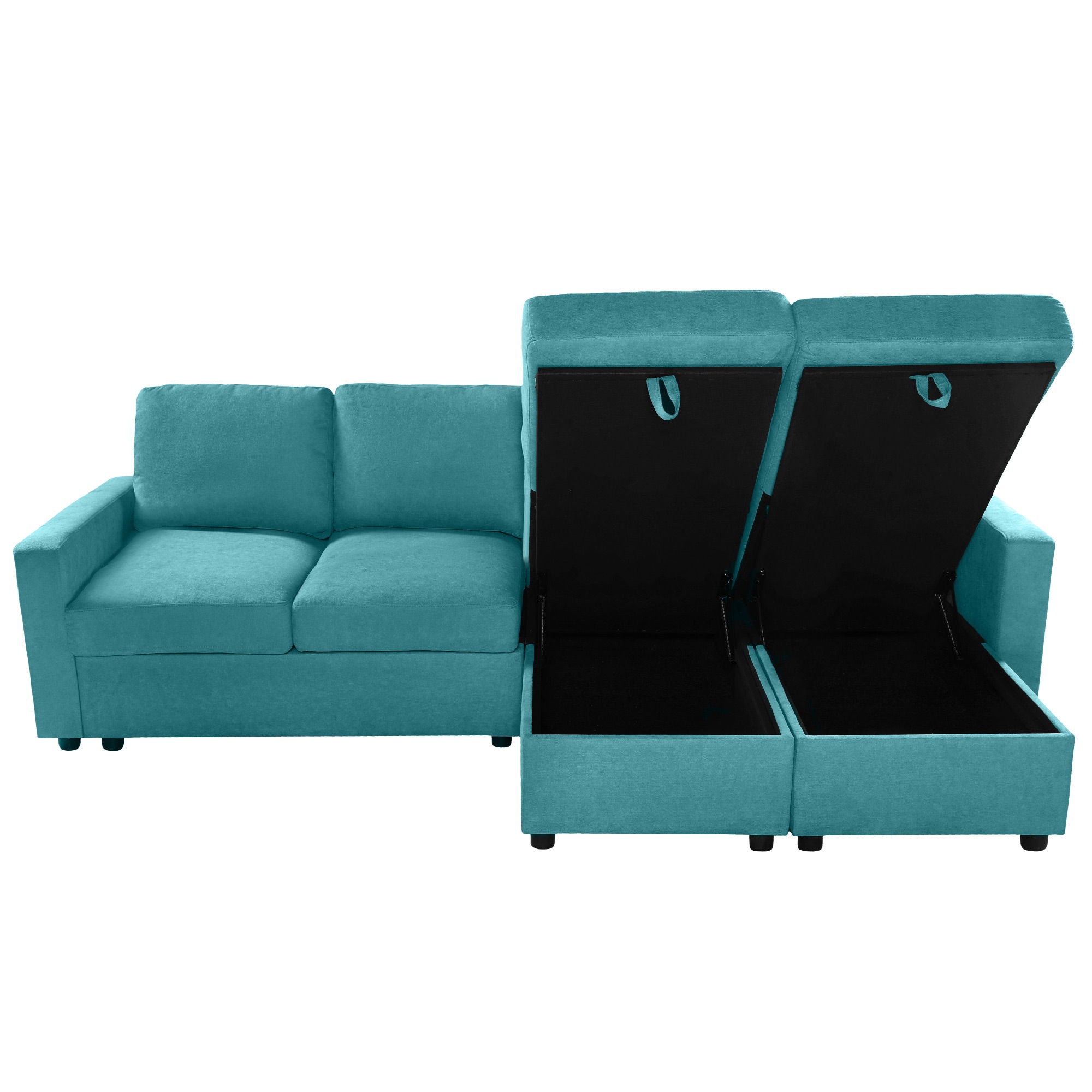 Convertible Sectional Sofa With Storage Chaise Lounges And USB Ports