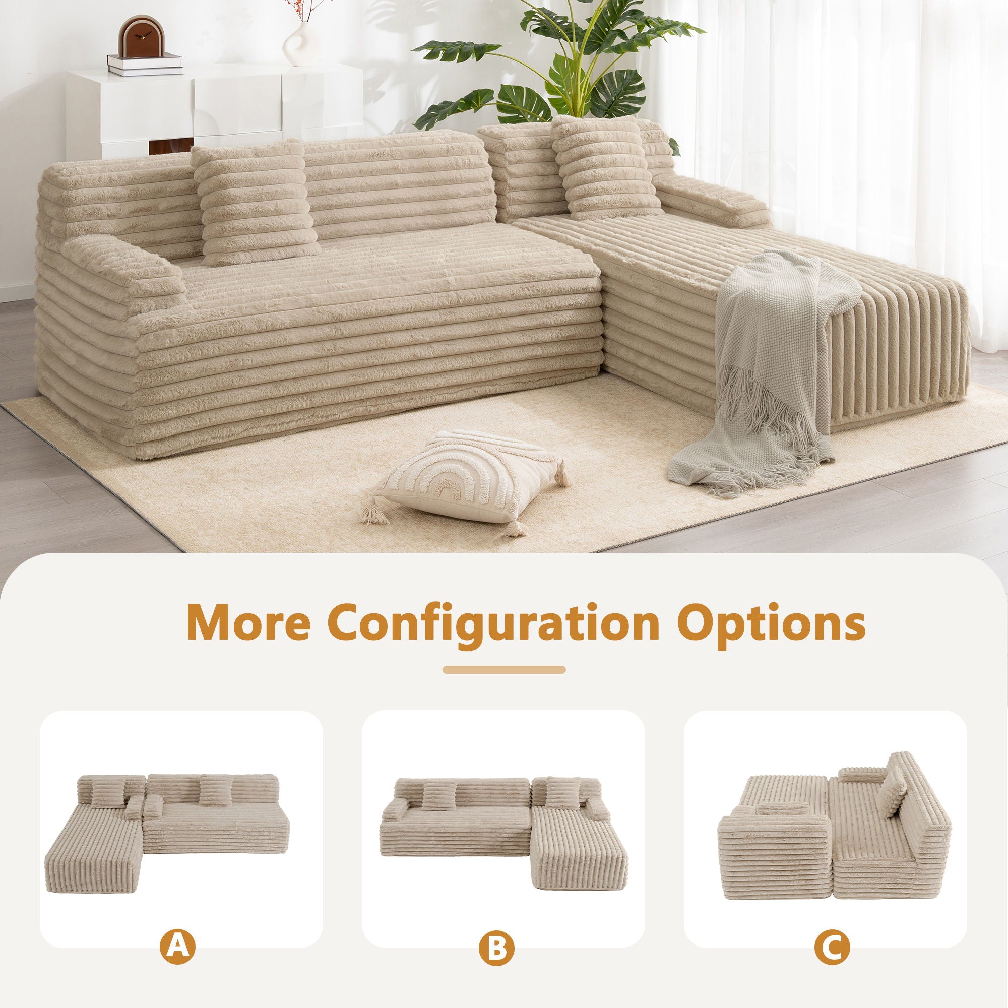 Cloud Sectional Sofa Upholstered Couch Free Combined Sofa