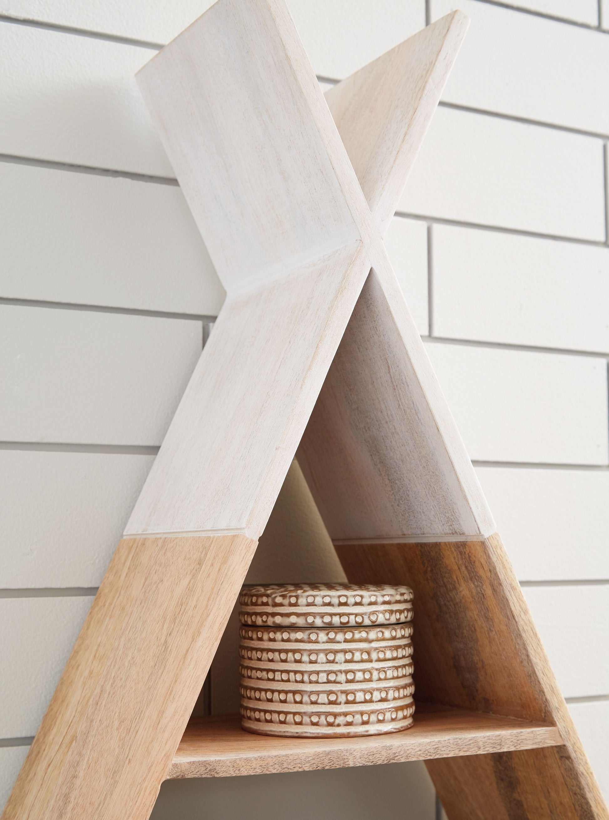 Signature Design by Ashley® Cadelaria - White / Natural - Wall Shelf | Meri Furniture